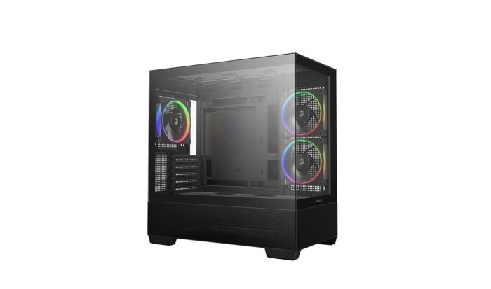 DeepCool CG380 3F Micro-ATX Gaming Case Case Black Panoramic Tempered Glass Side Panel, Mesh Airflow Front - Image 2