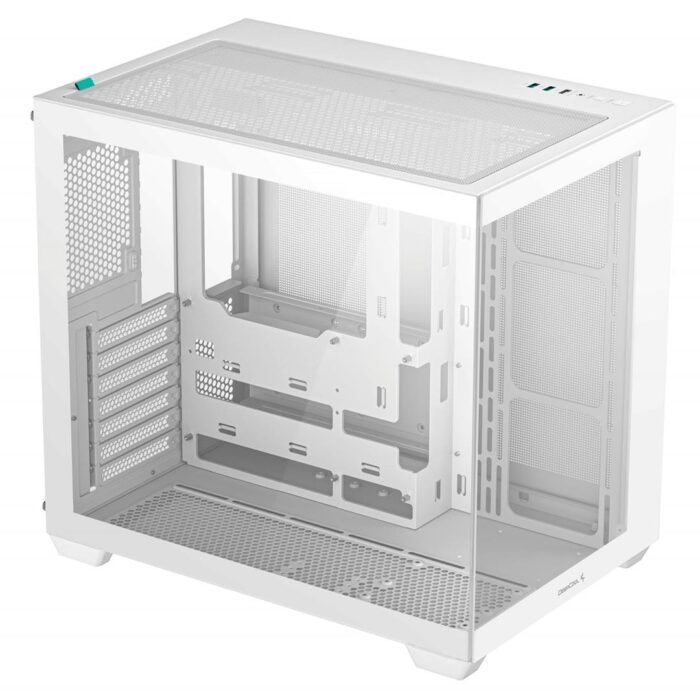 DeepCool CG530 Dual-Chamber Computer Case, Tempered Glass Panels, White - Image 2