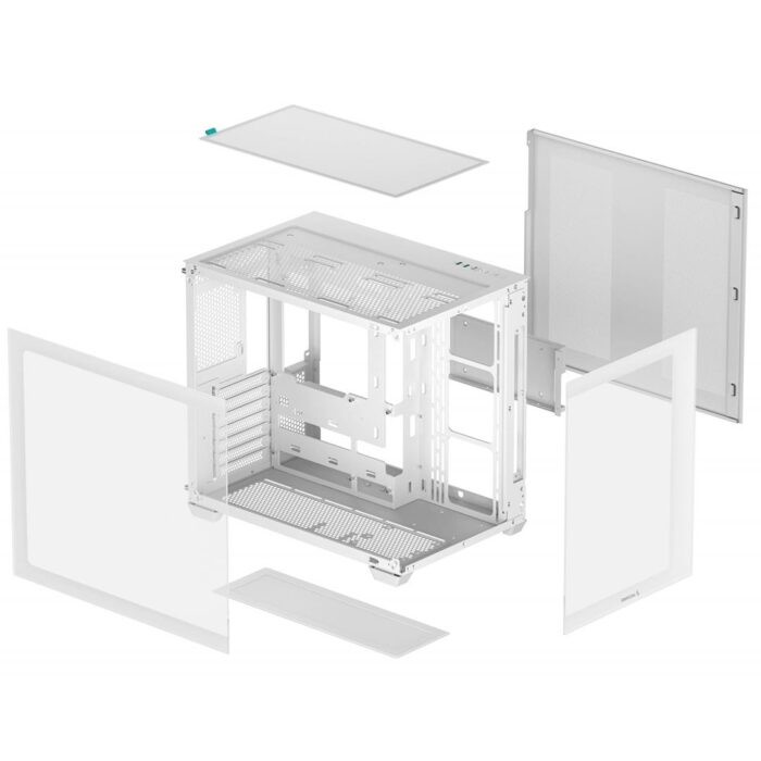 DeepCool CG530 Dual-Chamber Computer Case, Tempered Glass Panels, White - Image 7