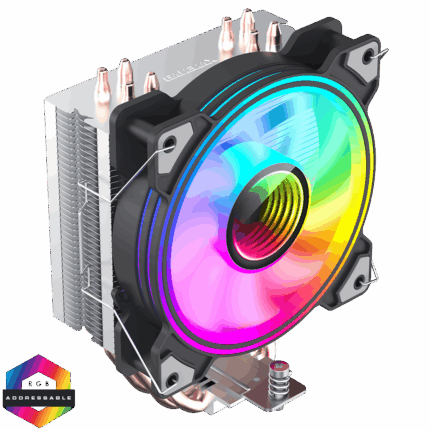 GameMax Ice Blade CPU Cooler 120mm PWM ARGB Fan 4 x Heat Pipes TDP 190W