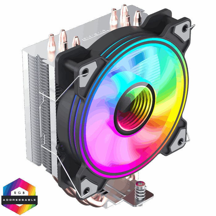 GameMax Ice Blade CPU Cooler 120mm PWM ARGB Fan 4 x Heat Pipes TDP 190W - Image 1