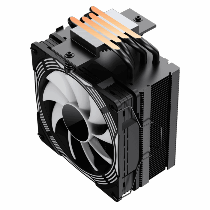 GameMax Ice Force Black CPU Cooler With 120mm PWM ARGB Infinity Fan 4 x Heat Pipes TDP 200W - Image 4