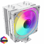 GameMax Ice force White CPU Cooler With 120mm PWM ARGB Infinity Fan 4 Heat Pipes TDP 200W