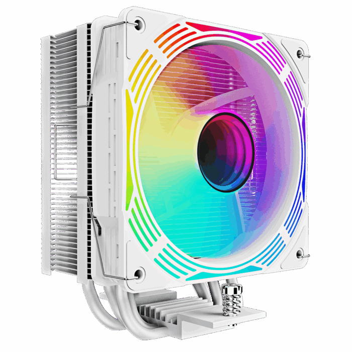 GameMax Ice force White CPU Cooler With 120mm PWM ARGB Infinity Fan 4 Heat Pipes TDP 200W - Image 2