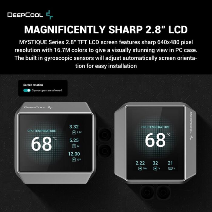 DeepCool Mystique 240mm AIO 2.8" TFT LCD Screen - Image 3
