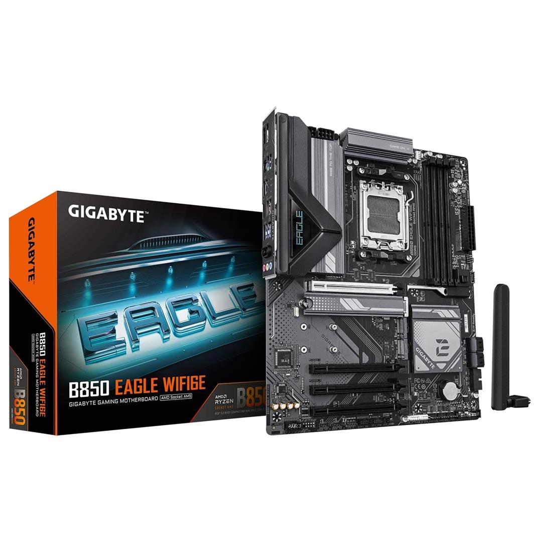 Gigabyte B850 EAGLE WIFI6E Gigabyte B850 EAGLE WIFI6E AMD AM5 Socket Motherboard, ATX, 4x DDR5 Slots, Wi-Fi 6E - Image 1