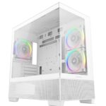 DeepCool CG380 3F Micro-ATX Gaming Case Case White Panoramic Tempered Glass Side Panel, Mesh Airflow Front