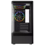 CiT F3 Black Micro-ATX Curved Window PC Gaming Case with 3 x 120mm ARGB Fans - Image 2