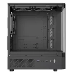 CiT F3 Black Micro-ATX Curved Window PC Gaming Case with 3 x 120mm ARGB Fans - Image 4