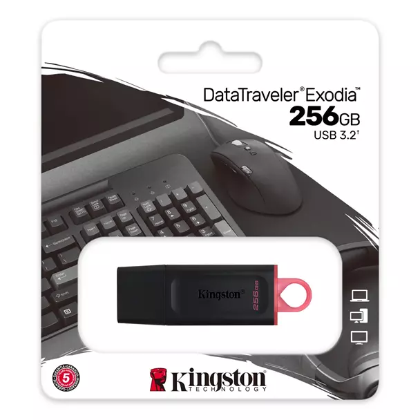DFFDFD Kingston DataTraveler Exodia 256GB USB 3.2 Blk/Pink USB Flash Drive - Image 1
